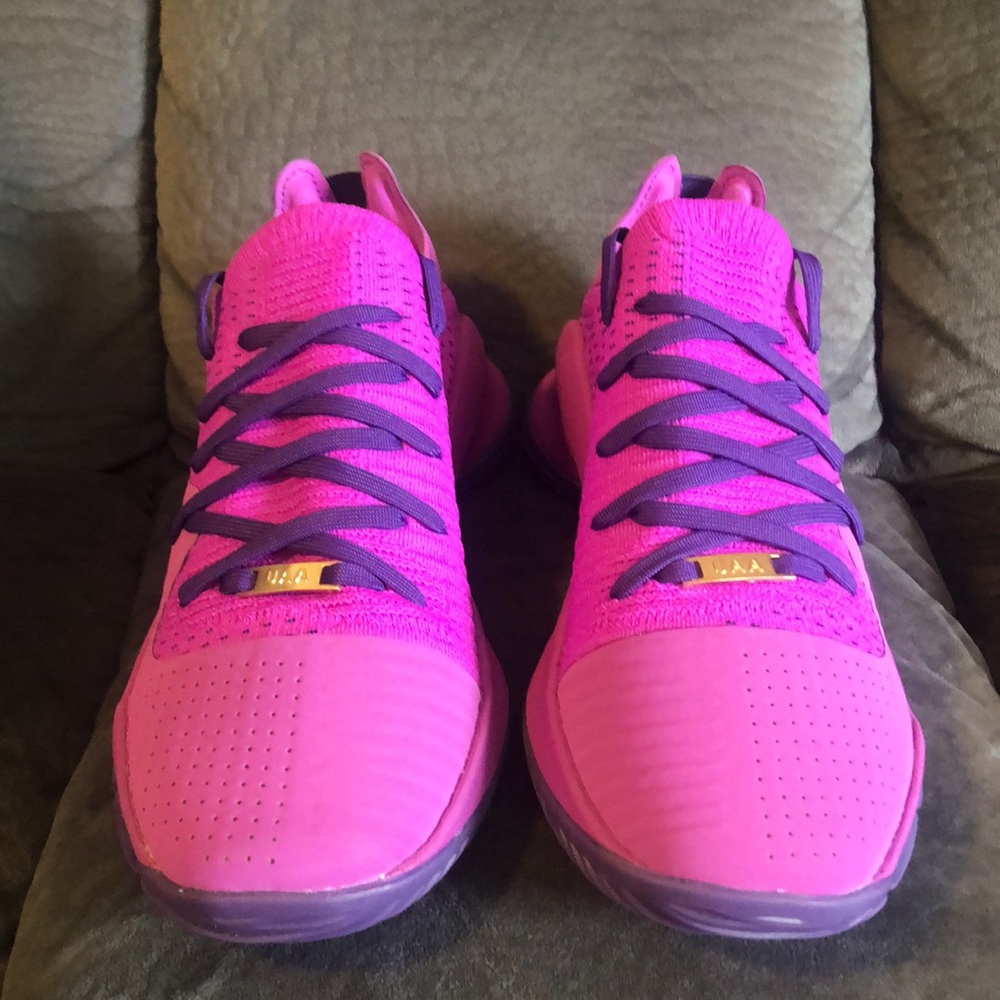Under Armour Mens Curry 4 Low PE Purple Gold Unreleased Sample - Picture 3 of 9